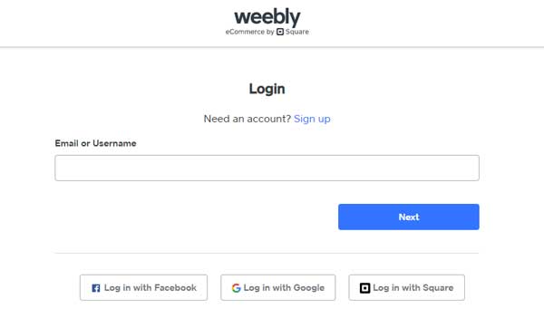 Weebly login account